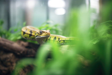 mamba in focus with blurred greeneryの素材