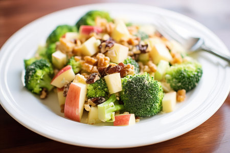 broccoli raisin salad with diced apples for extra crunchの素材
