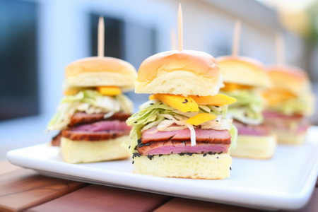 corned beef and cabbage sliders on mini bunsの素材
