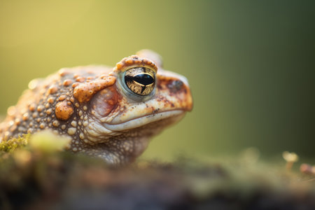 profile of a toad in soft dappled shadeの素材