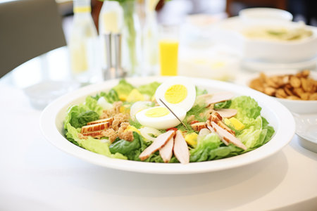 family-sized caesar salad platter for a group diningの素材