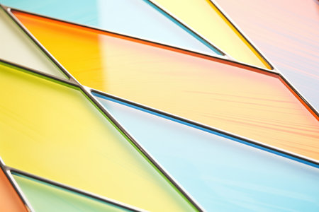 angled shot of prism glass edgesの素材