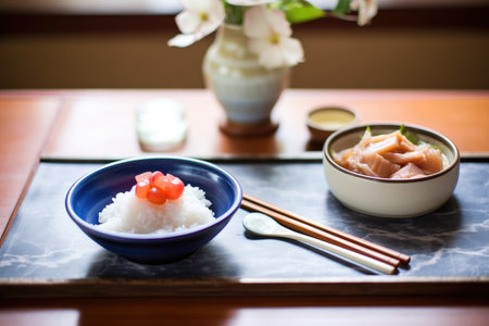 umeboshi preparation with fresh plums and saltの素材