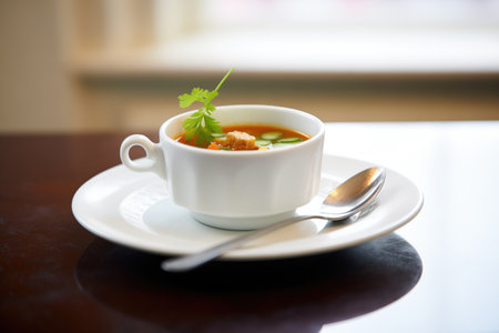 individual serving of goulash soup for a restaurant menuの素材