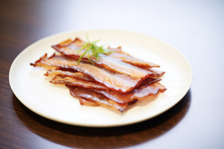 close-up of crispy peking duck skinの素材