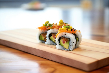 veggie roll with spicy mayo and avocadoの素材