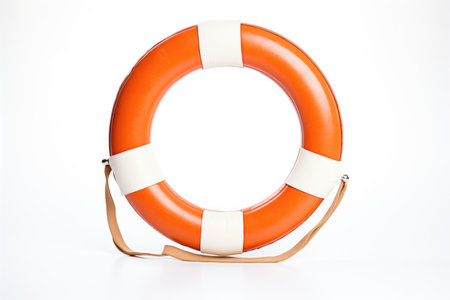 lifebuoy on a white isolated backgroundの素材