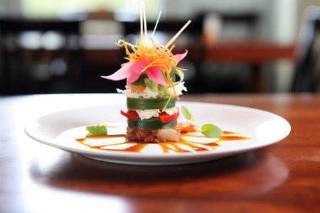 watermelon salad with feta cheese and balsamic glazeの素材