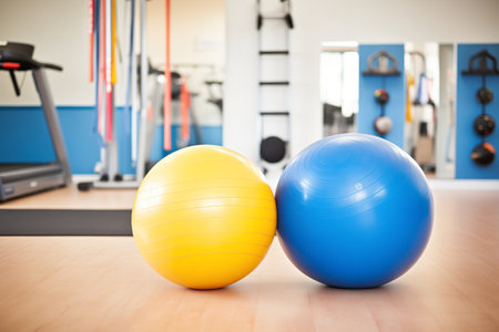 stability balls in a gym environmentの素材