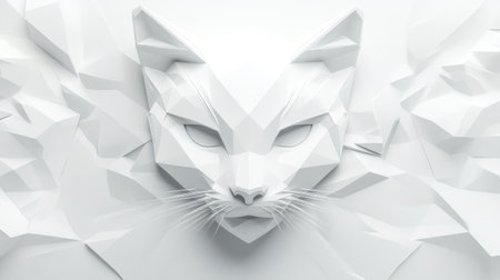 Minimalist white 3D background with geometric cubes and sharp edges, creating a clean, modern look with depth and symmetryの素材