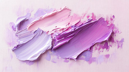 Pastel pink and lavender oil paint strokes with a soft, dreamy texture and subtle brush patterns as a delicate backgroundの素材