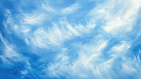 Soft blue and white oil paint strokes mimicking sky-like patterns, with gentle texture and flowing brush marks for a serene backgroundの素材