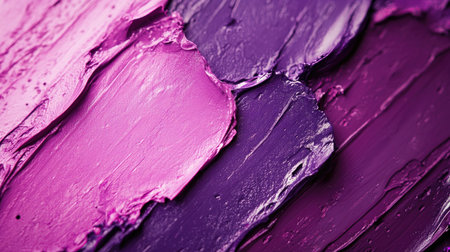 Abstract texture of purple and magenta oil paint, layered with rough brush marks and sharp highlights for a striking visual impactの素材
