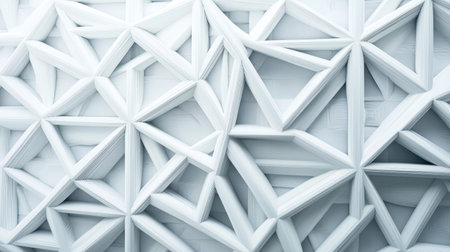 White 3D background with layered triangles and subtle shadows, creating a futuristic and dynamic textureの素材