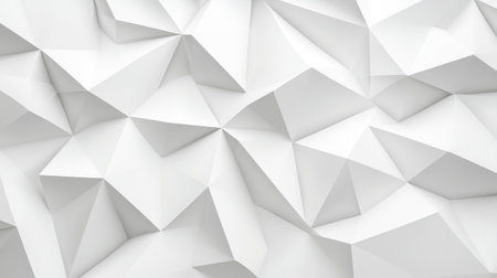 Minimalist white 3D background with geometric cubes and sharp edges, creating a clean, modern look with depth and symmetryの素材