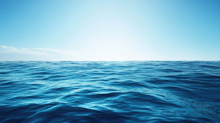 Vibrant blue sea gradient background with smooth transitions of aquamarine, cerulean, and deep ocean blue.の素材