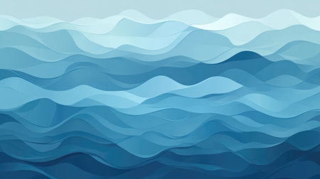 Subtle gradient of calm ocean water in varying blue tones, creating a soothing background.の素材