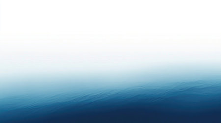 Tranquil blue sea gradient background fading into white near the horizon, reflecting sunlight.の素材