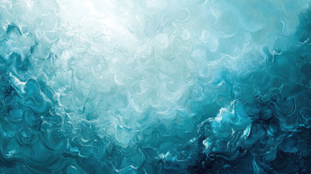 A serene blue sea gradient background transitioning from deep navy to turquoise, with gentle ripples reflecting sunlight.の素材