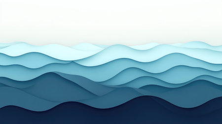 Seamless gradient of blue ocean waters from ultramarine to cyan, with subtle wave textures.の素材