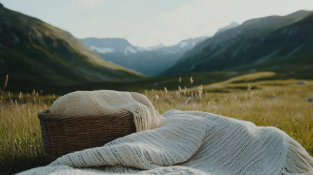 A Scandinavian-inspired bedroom with rattan furniture, minimalist decor, and soft textiles. Natural tones create a cozy and elegant atmosphereの素材