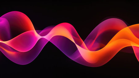 Soft pink and orange gradient glow blending seamlessly over a black background, perfect for a warm and modern feel.の素材