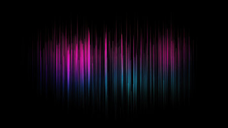Minimalist cyan and magenta gradient streaks over a dark black background, forming a digital and tech-inspired look.の素材