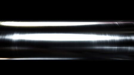 Metallic silver gradient glow on a pure black background, resembling futuristic minimalism.の素材