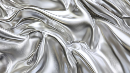 Elegant holographic texture with abstract silver waves, exuding premium quality and futuristic sophistication.の素材