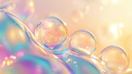 Surreal abstract liquid structure with glowing iridescent tones, designed for modern banners and wallpapers.の素材