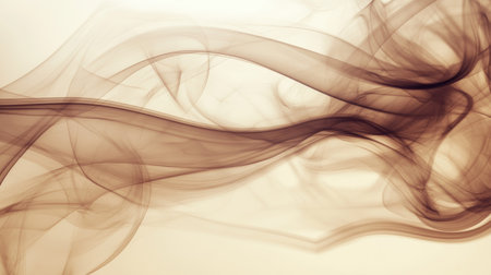 Abstract background featuring artistic smoke swirls in rich mocha brown tones, creating a soft, dreamy effect.の素材