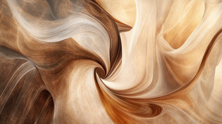 Dreamy swirling smoke textures in warm earthy mocha brown hues blending seamlessly into an abstract background.の素材