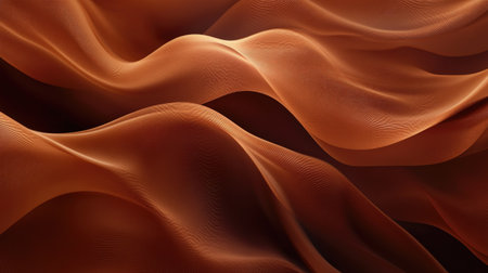 Sophisticated flowing smoke waves in warm brown shades forming a smooth, abstract artistic background.の素材