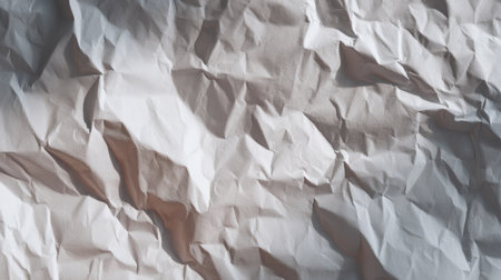 Crumpled notebook paper texture with soft lighting, detailed creases, minimalist background ideal for design mockupsの素材