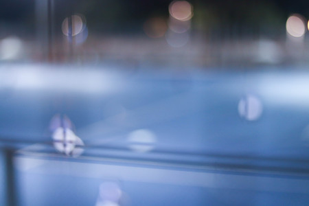 Blue Blurred background with bokeh effectの写真素材