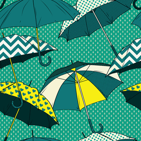Seamless pattern with colorful umbrellasのイラスト素材
