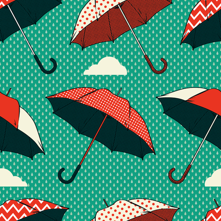 Seamless pattern with colorful umbrellasのイラスト素材