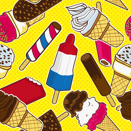 Seamless colorful ice cream patternのイラスト素材