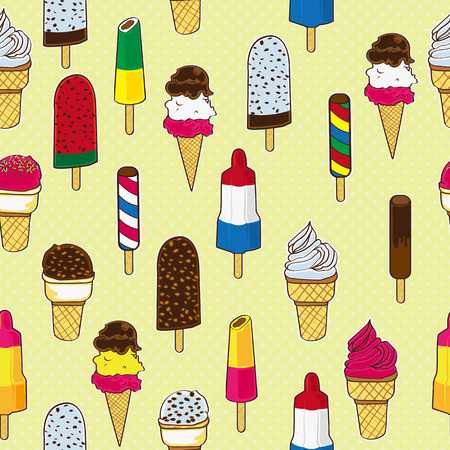 Seamless colorful ice cream patternのイラスト素材