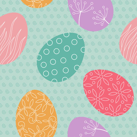 Easter colored egg seamless pattern. Vector illustrationのイラスト素材