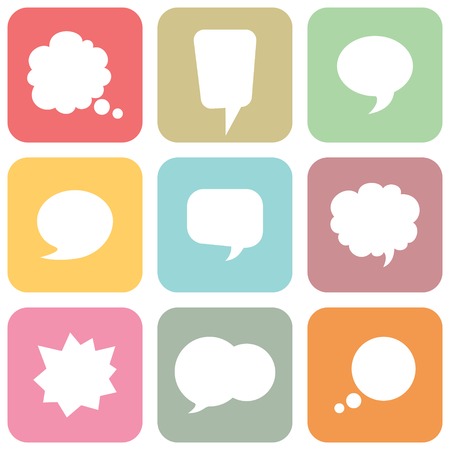 Set of nine colorful speech bubbles.のイラスト素材