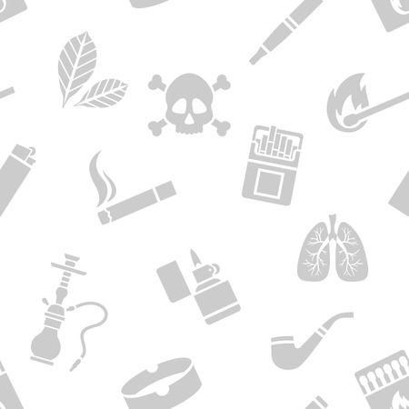 Vector seamless pattern of smoking silhouette elementsのイラスト素材