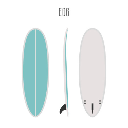 surf egg board with three sides. Blank template. Three projectionsのイラスト素材