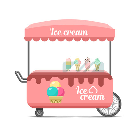Ice cream street food cart illustration.のイラスト素材