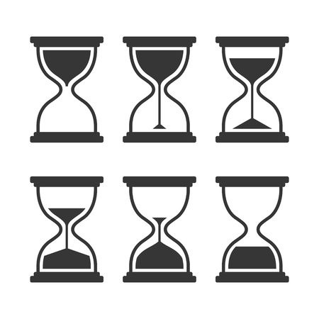 Hourglass modern vector icons set. Isolated on white backgroundのイラスト素材