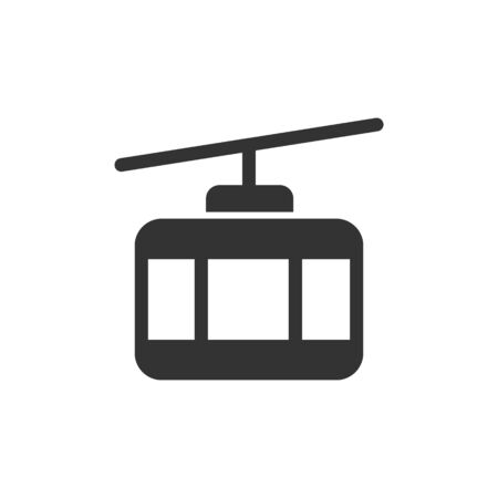Cable car front view vector glyph style icon. Marking of public transport stops.のイラスト素材