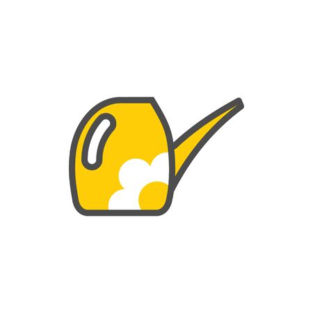 Watering can colorful vector icon, garden tool, equipment and accessory. Isolated single illustration.のイラスト素材