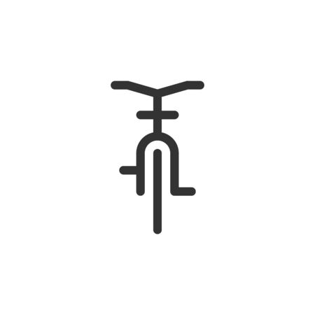 Bicycle front view vector outline style icon. Marking of public transport stops.のイラスト素材