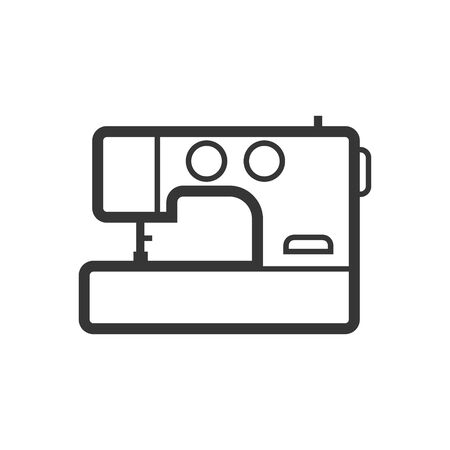 Sewing machine outline single isolated vector icon. Home appliances and electronics illustration on white backgroundのイラスト素材