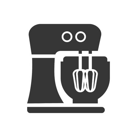 Table mixer glyph single isolated vector icon. Kitchen appliances and electronics illustration on white backgroundのイラスト素材